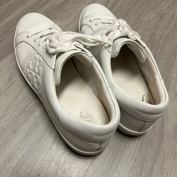 Tory Burch White Logo Sneakers - Picture 3 of 4